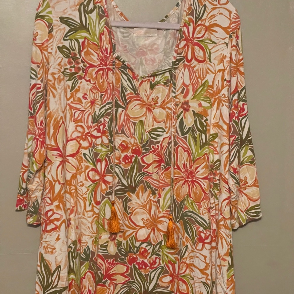 Floral Women's Top with Tassels